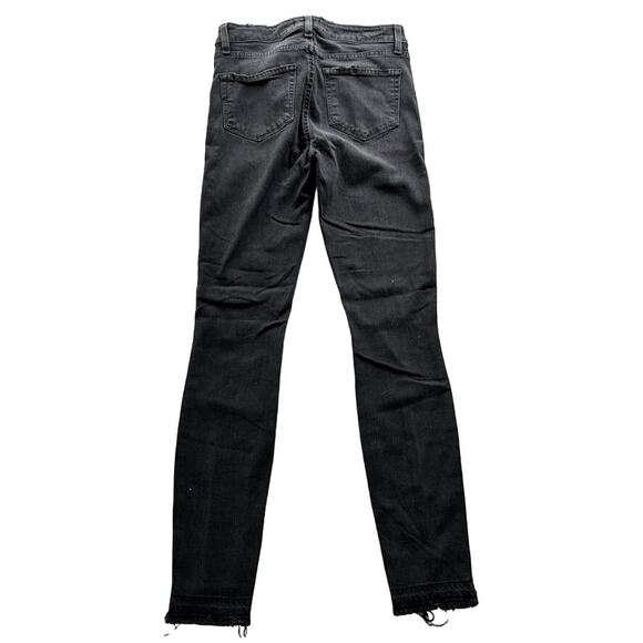 Paige Hoxton Ankle Black Destructed Un-Done Pants Size 25 5 Pocket Mid-Rise - Picture 3 of 8